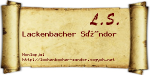 Lackenbacher Sándor névjegykártya