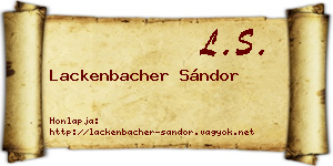 Lackenbacher Sándor névjegykártya