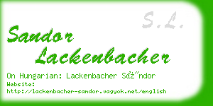 sandor lackenbacher business card